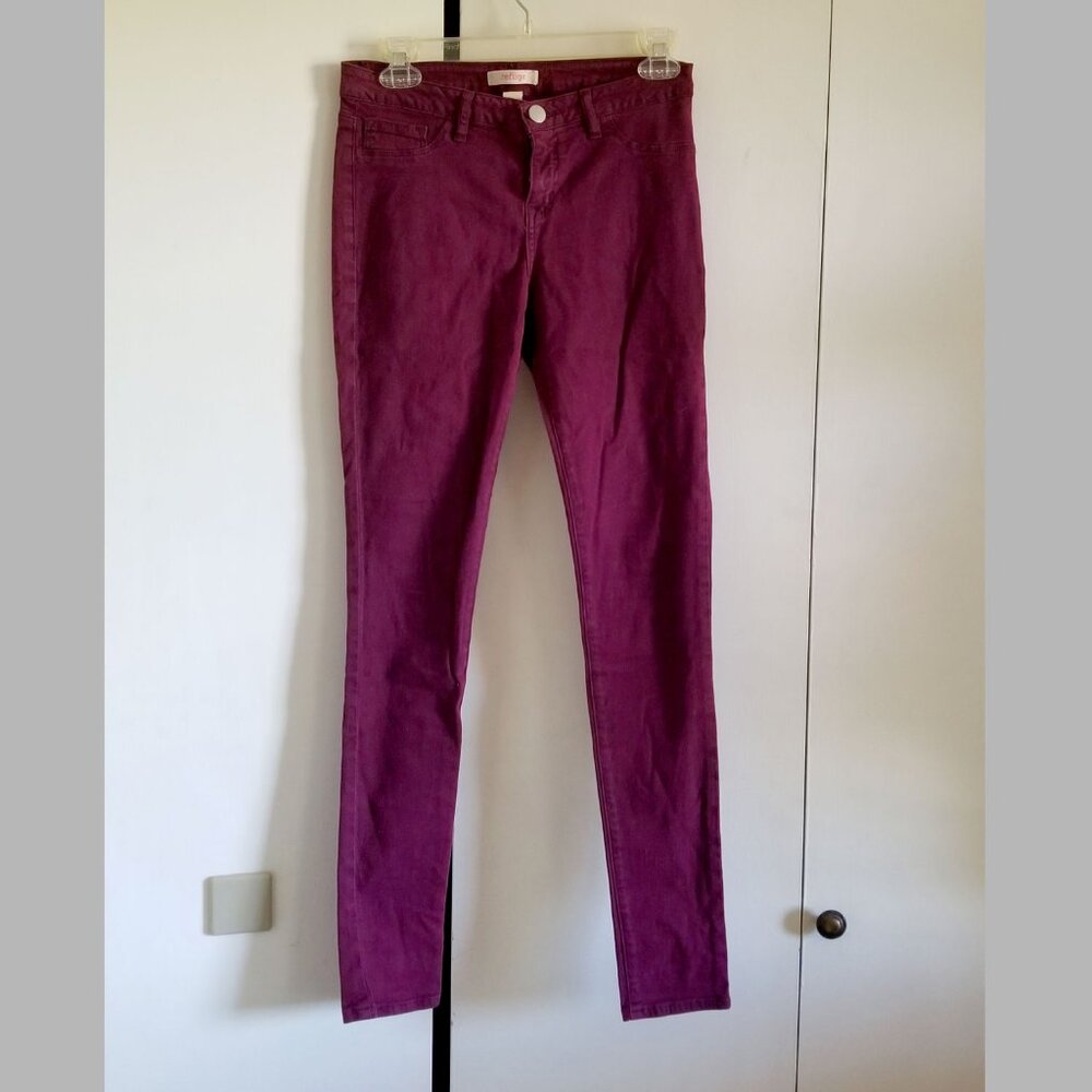 Burgundy Low-Rise Skinny Jeans